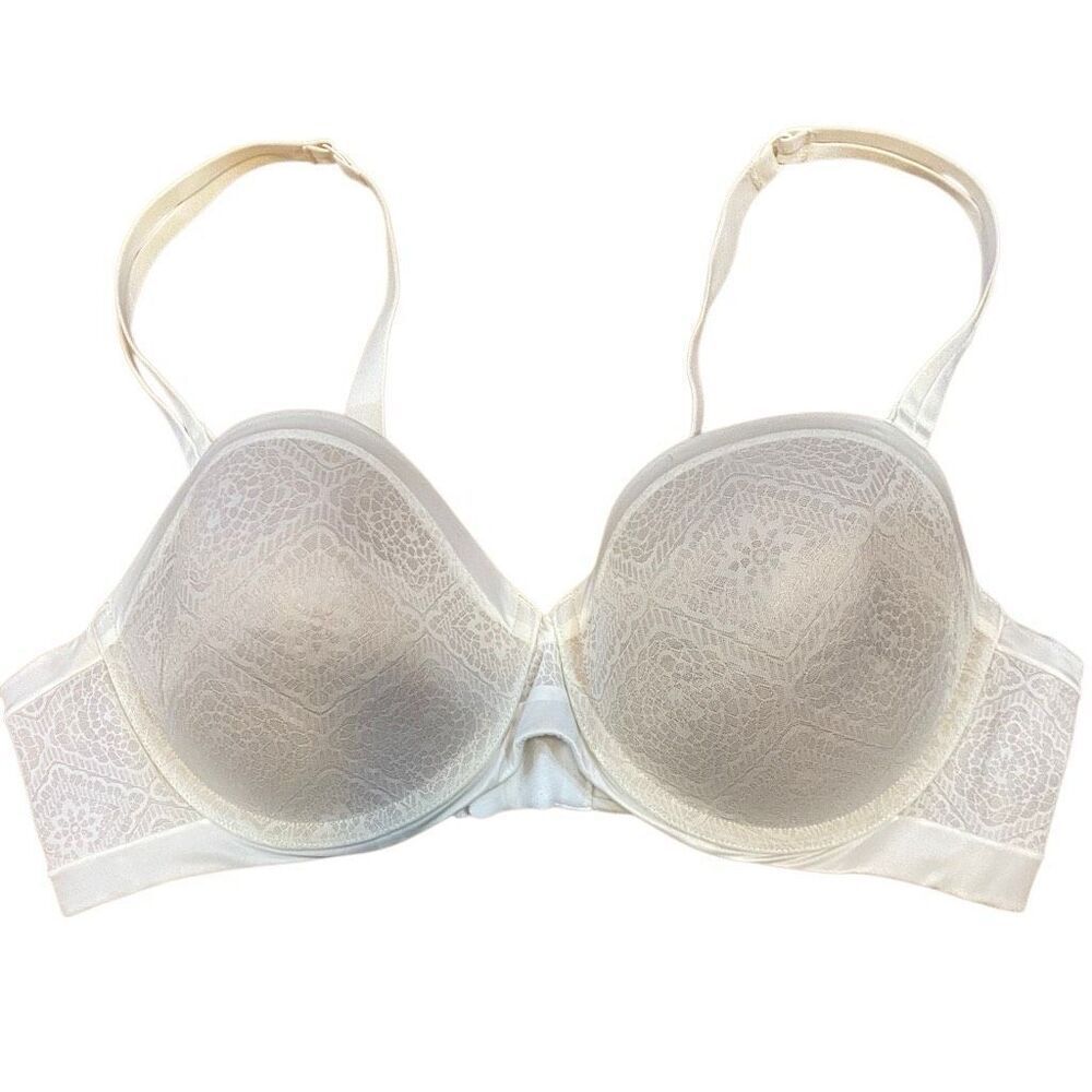 Ambrielle size 42C Demi cup cream floral pattern